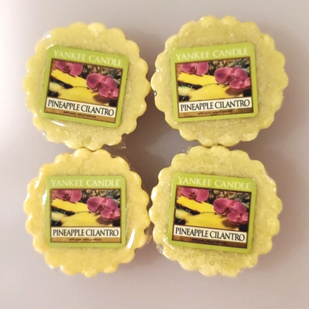 Lot of 4 Yankee Candle wax tarts melts PINEAPPLE CILANTRO NIP read description.